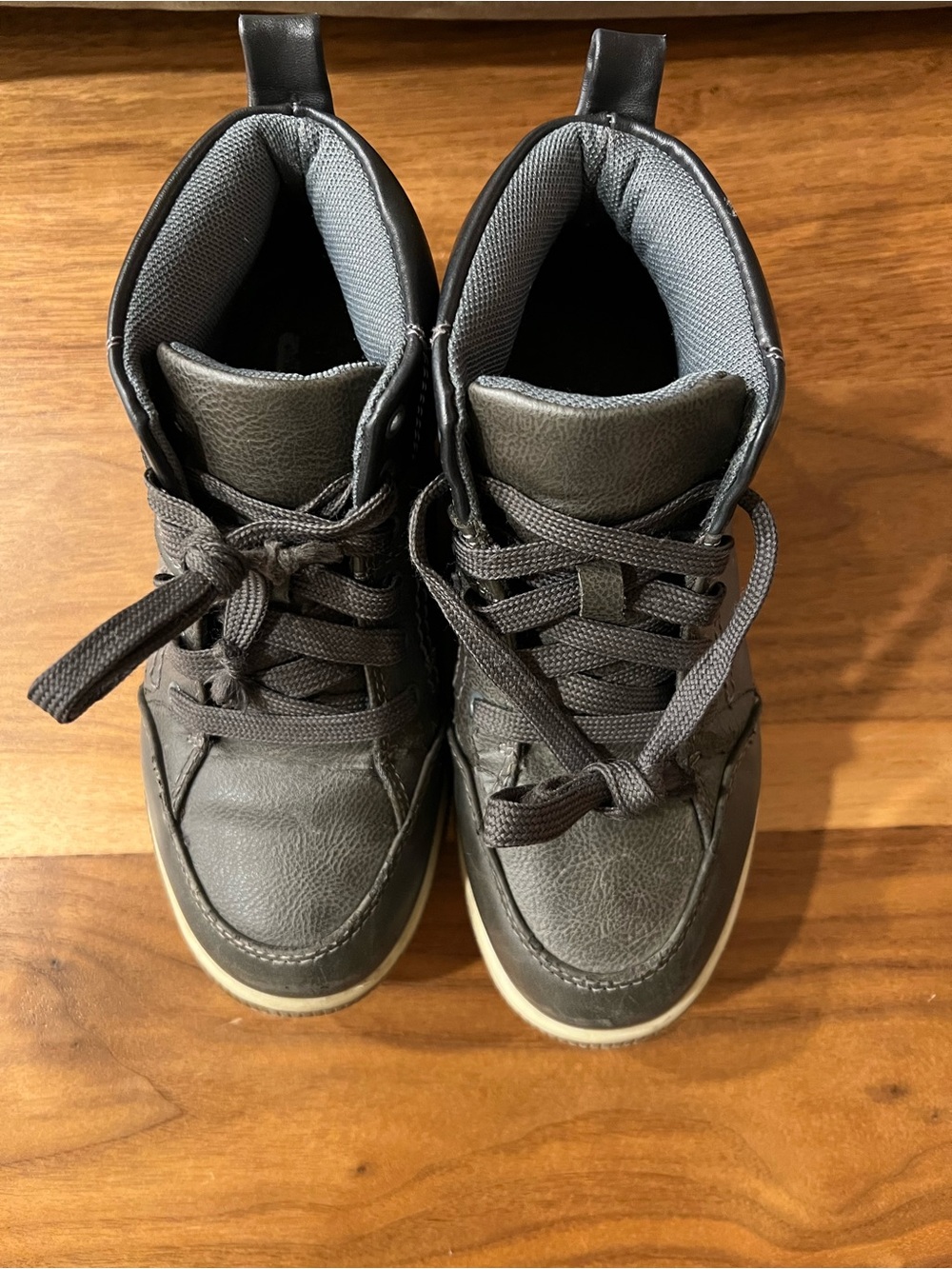 Landry Boys Youth Lace-Up Shoes Grey/Blue Size 1.5Y 👟💙